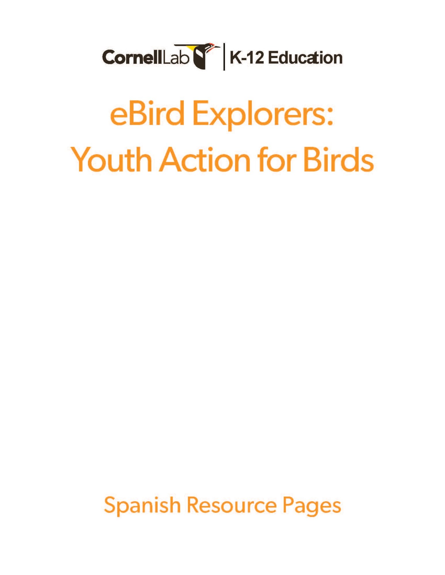 eBird Explorers-Youth Action for Birds_Spanish Youth Pages COVER